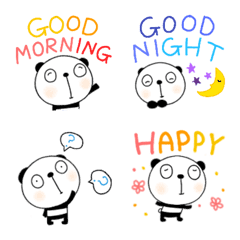 [LINE絵文字] 英語あいさつ絵文字なかいさんちのパンダ 2の画像