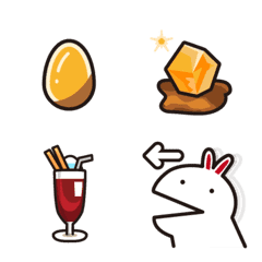 [LINE絵文字] DownRabits- Practical Edible Emoticons 4の画像