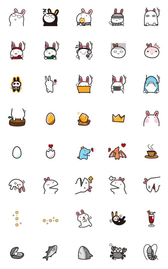 [LINE絵文字]DownRabits- Practical Edible Emoticons 4の画像一覧