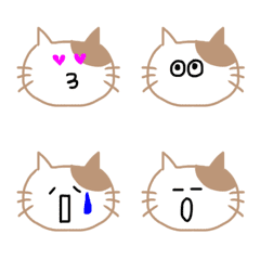 [LINE絵文字] Brown＆White cat.stampの画像