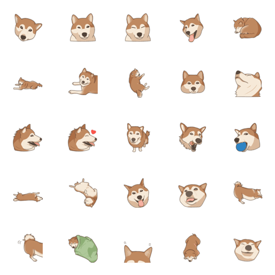 [LINE絵文字]しあわせ柴犬の画像一覧