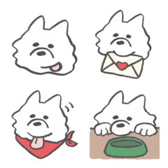 [LINE絵文字] ほわほわのしろいいぬの画像