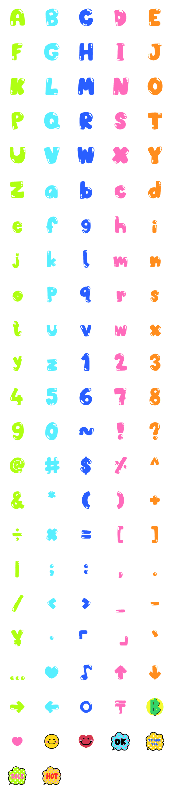 [LINE絵文字]ABC Colorful Alphabetの画像一覧