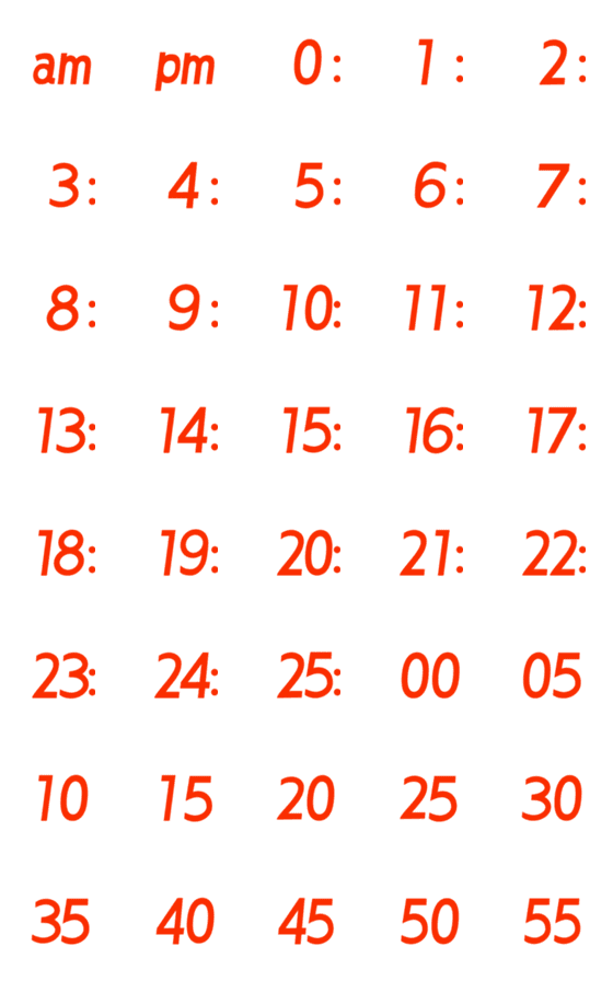 [LINE絵文字]【赤斜体太字】はっきり時間 絵文字の画像一覧