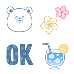 [LINE絵文字] 白クマのトロピカル絵文字の画像