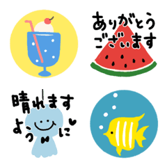 [LINE絵文字] 夏の文字入りミニスタンプの画像