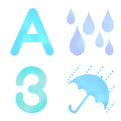 [LINE絵文字] 水色しずく デコ文字の画像