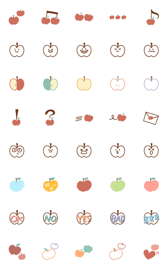 [LINE絵文字]りんご好きのための絵文字の画像一覧