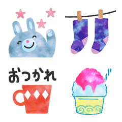 [LINE絵文字] 梅雨〜夏⭐︎かわいい毎日絵文字の画像