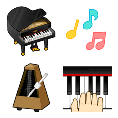 [LINE絵文字] 動く♩ ピアノの絵文字の画像