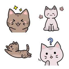 [LINE絵文字] かわいい♪2匹の猫ちゃん絵文字の画像