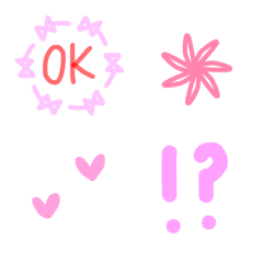 [LINE絵文字] ピンク系絵文字の画像