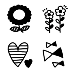 北欧♡シンプルでモノクロな絵文字の絵文字メイン画像