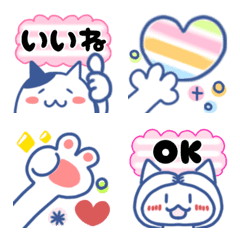 [LINE絵文字] 【動く】ねこ♡レインボーカラーの画像