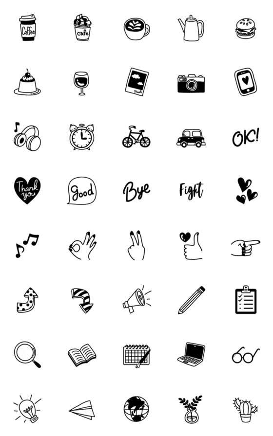 [LINE絵文字]大人シンプルミニスタンプmushの画像一覧