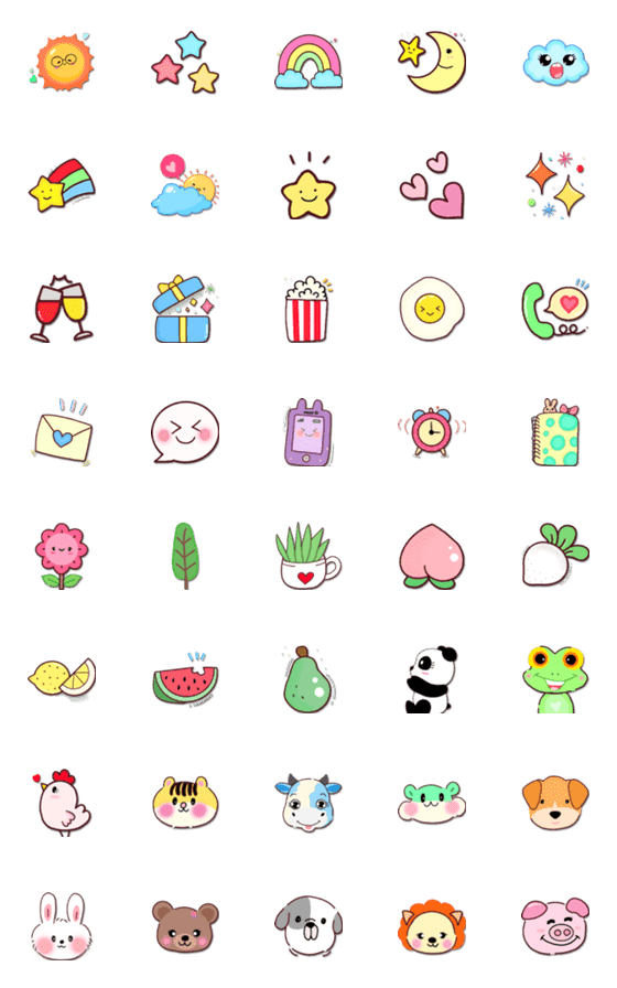 [LINE絵文字]Unite emoji cute cute V2の画像一覧