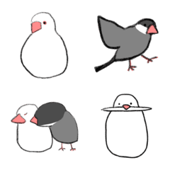 [LINE絵文字] 文鳥のべべとルルの画像