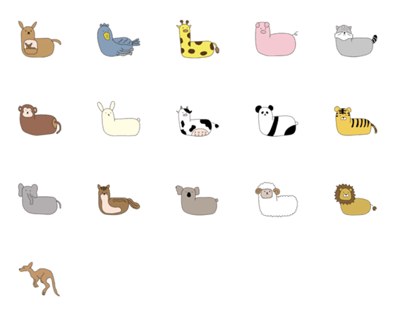 [LINE絵文字]アニマル饅頭の画像一覧