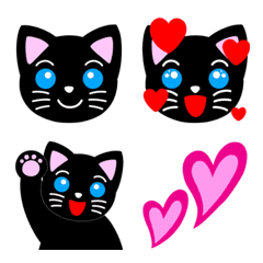 [LINE絵文字] 元気猫シリーズ クロちゃんの画像