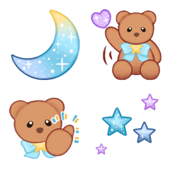 [LINE絵文字] 動く！クマちゃん8*星【絵文字】の画像