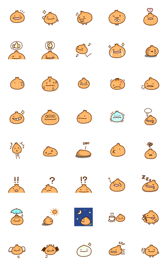 [LINE絵文字]タマネギの日常色々絵文字の画像一覧