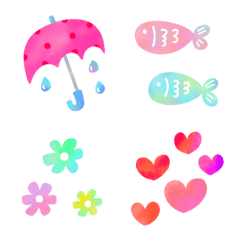 [LINE絵文字] 色々絵文字“動く☆カラフルな夏だよ”の画像