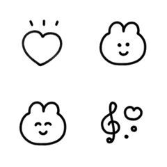 [LINE絵文字] かわいいうさぎのプチ絵文字♪の画像