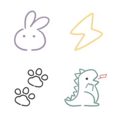 [LINE絵文字] 線だけ絵文字の画像