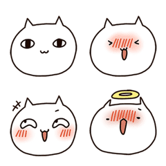 [LINE絵文字] White_Cat Emojiの画像