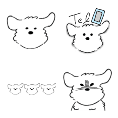 マルチーズ 絵文字 白い犬の方。の絵文字メイン画像