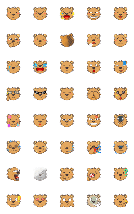[LINE絵文字]little bear Louis various face ver.1の画像一覧