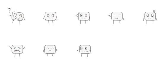 [LINE絵文字]white squareの画像一覧