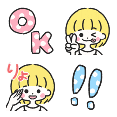 [LINE絵文字] 動く♡シンプルかわいい女子絵文字の画像