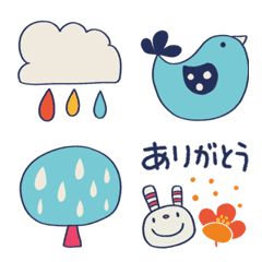 [LINE絵文字] 北欧風☆ヨコシマうさぎ絵文字の画像