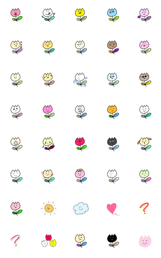 [LINE絵文字]チューリップのスタンプの画像一覧