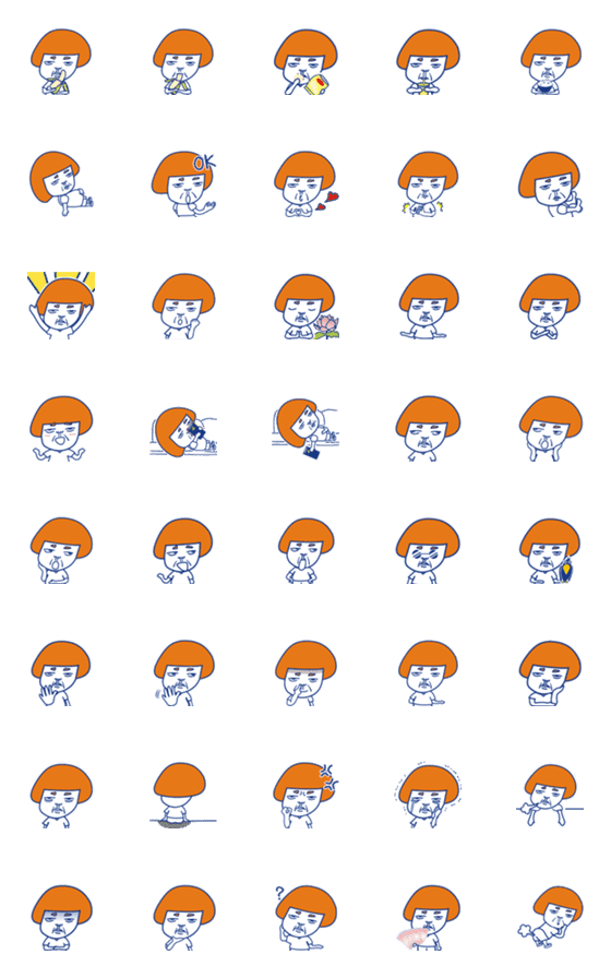 [LINE絵文字]Passerby with orange hairの画像一覧