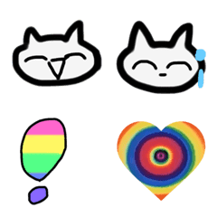 [LINE絵文字] white cats emojis 2の画像
