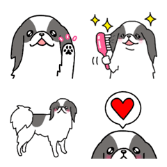 [LINE絵文字] 犬種別毎日可愛い狆(ちん)の絵文字の画像