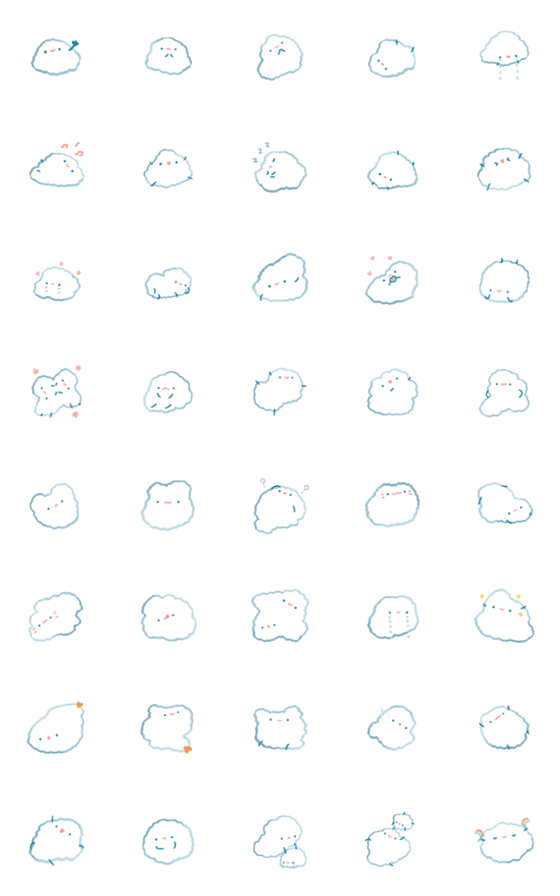 [LINE絵文字]little white cloudの画像一覧