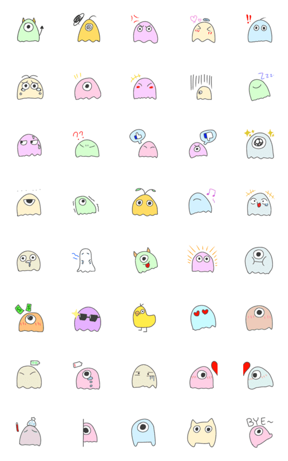 [LINE絵文字]daily little monsterの画像一覧