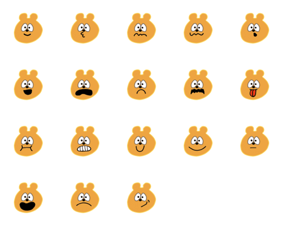 [LINE絵文字]【シンプル】口だけで伝えたいくまの画像一覧