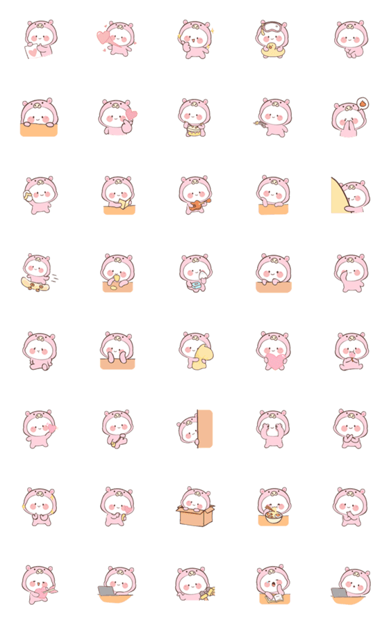[LINE絵文字]Little Piggy (Emoji)の画像一覧