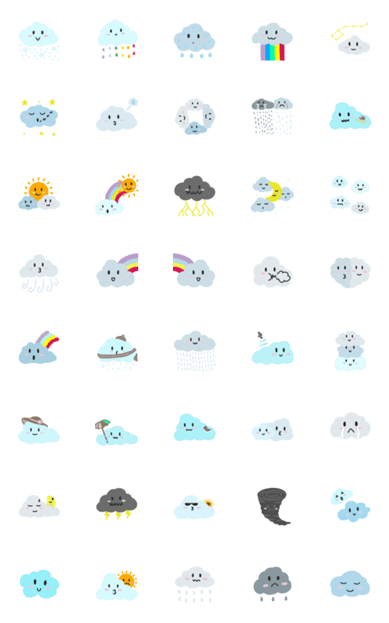 [LINE絵文字]cloudy moodyの画像一覧