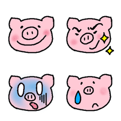 [LINE絵文字] 表情豊かな豚001の画像