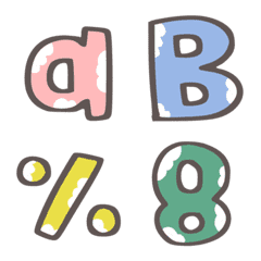[LINE絵文字] ABC 123 Alphabet cute emojiの画像