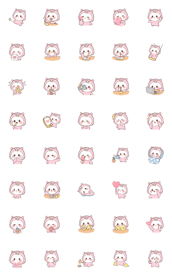 [LINE絵文字]Little Piggy (Emoji) 2の画像一覧
