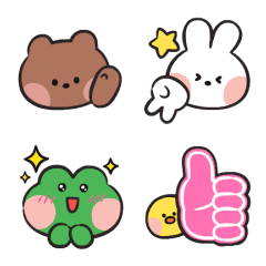 [LINE絵文字] うごく！LINE FRIENDS minini 絵文字の画像