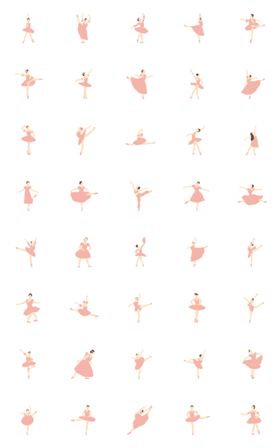 [LINE絵文字]ピンクのバレリーナ｜シンプルバレエ絵文字の画像一覧