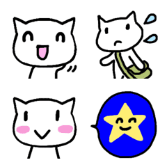 [LINE絵文字] しろねこリリーの普段使いやすい絵文字の画像