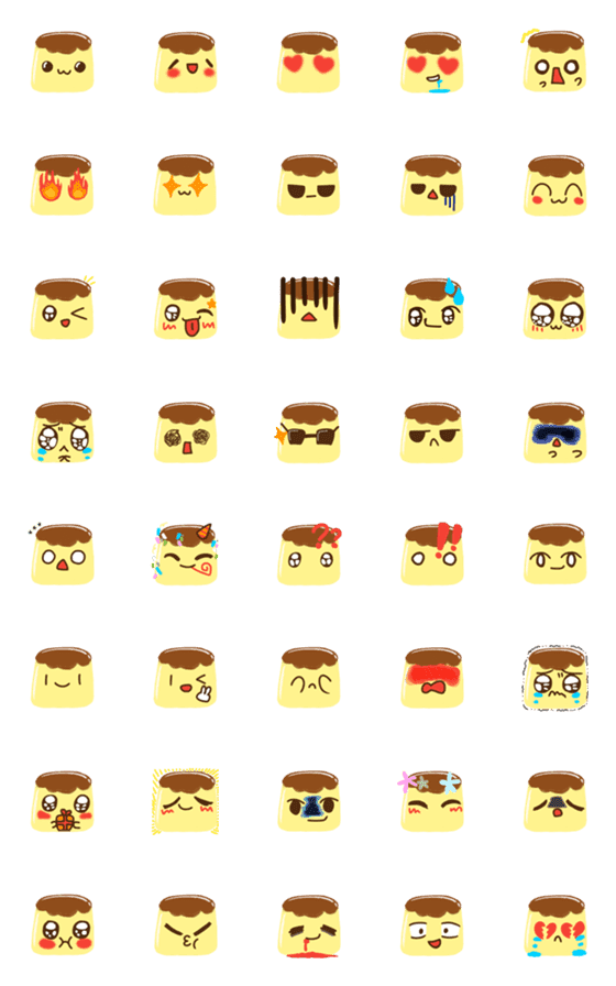 [LINE絵文字]daily adorable puddingの画像一覧
